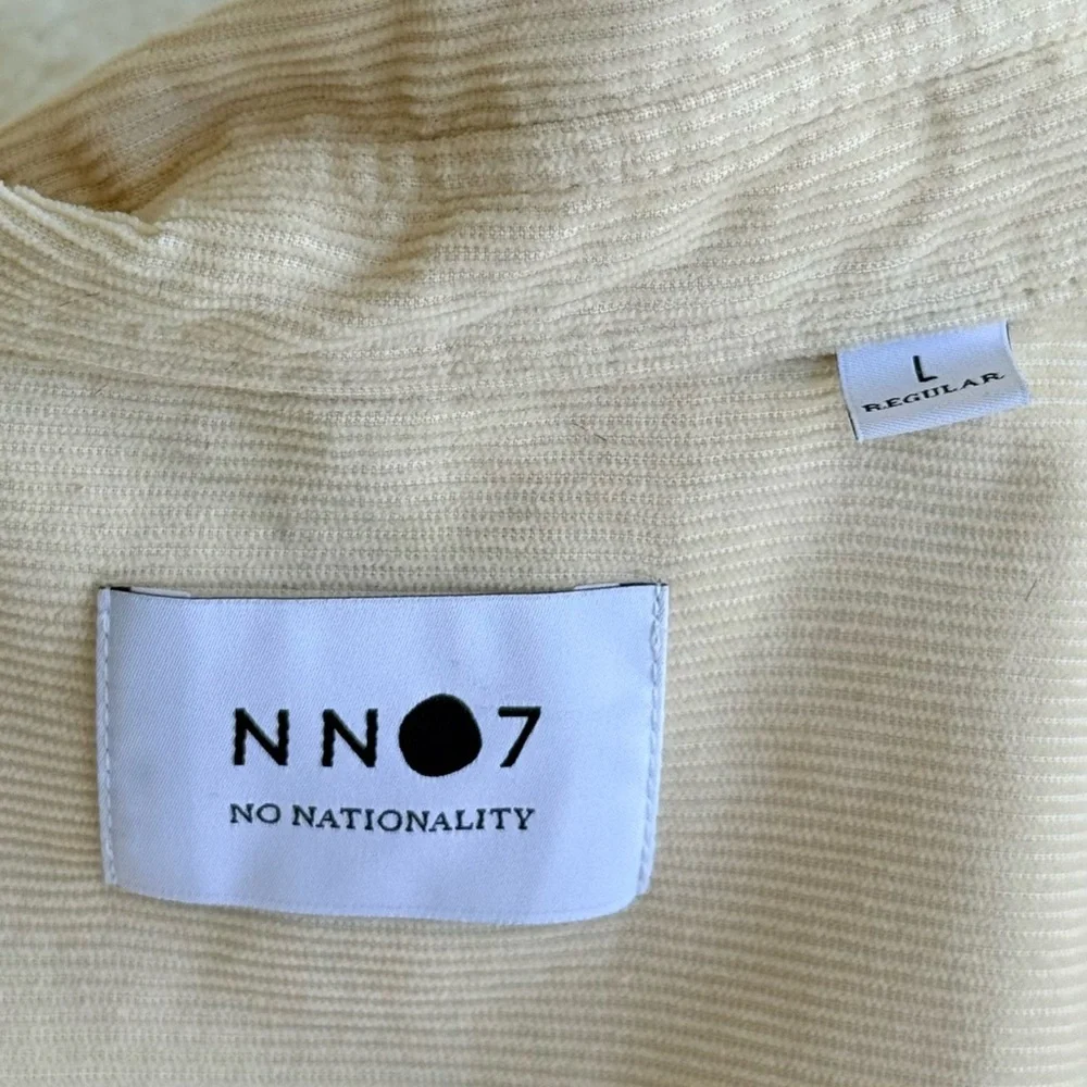 NN07 Colby Ivory Cotton Corduroy Long Sleeve Shirt L